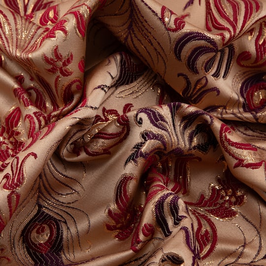 Cosplay by Yaya Han Red Metallic Peacock Brocade Fabric
